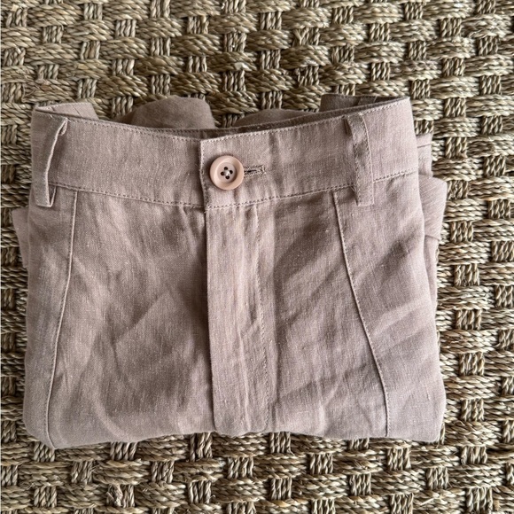 Mod Ref Tan High Waist Linen Shorts Relaxed Fit NWOT Sz Small - Picture 12 of 12